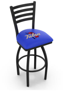 Tulsa Golden Hurricane High Back Swivel Pub Stool - Black