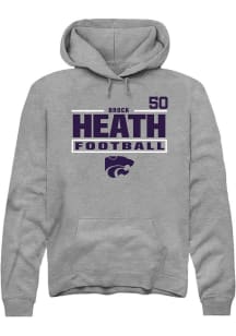Brock Heath K-State Wildcats Mens Graphite Football NIL Stacked Box Player Hood