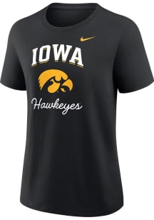 Nike Iowa Hawkeyes Womens Black Oversized Logo Script Short Sleeve T-Shirt