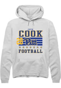 Justin Cook Pitt Panthers Mens White Football NIL Striped Player Hood