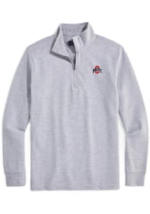 Vineyard Vines Ohio State Buckeyes Mens Charcoal Saltwater Long Sleeve Qtr Zip Pullover