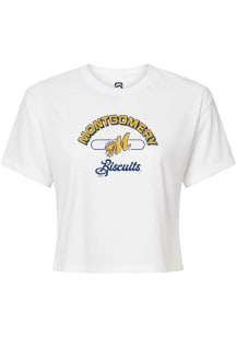 Summit Sportswear Montgomery Biscuits White Vintage Arch Script Short Sleeve T Shirt