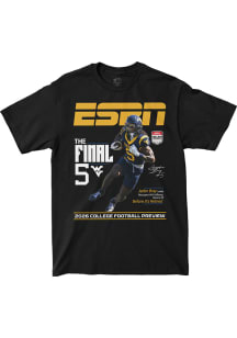 Jaden Bray West Virginia Mountaineers Black ESPN Cover Short Sleeve Fashion Player T Shirt