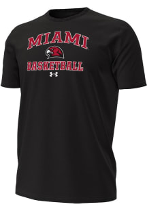 Under Armour Miami RedHawks Black Basketball Performance Short Sleeve T Shirt