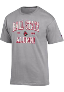 Champion Ball State Cardinals Grey Est Date Alumni Jersey Short Sleeve T Shirt