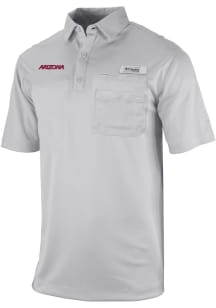 Columbia Arizona Wildcats Mens Grey Heat Seal Omni Wick Flycaster Short Sleeve Fashion Polo