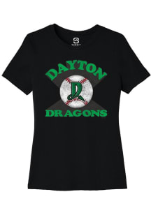 Summit Sportswear Dayton Dragons Womens Black Soft Arch Short Sleeve T-Shirt