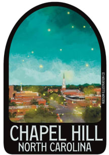 Chapel Hill Window Cityscape Stickers - Blue