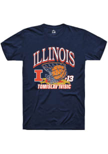 Tomislav Ivisic Illinois Fighting Illini Navy Blue NIL Name Number Net Short Sleeve Player T Shirt