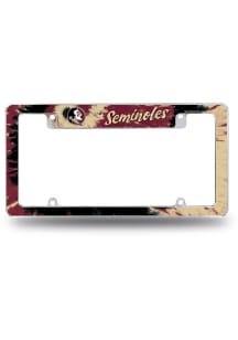 Florida State Seminoles Tie Dye All Over Chrome License Plate Frame - White