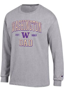 Champion Washington Huskies Grey Est Date Dad Jersey Long Sleeve T Shirt