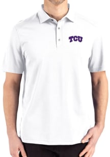 Cutter and Buck TCU Horned Frogs White Advantage Refresh Pique Big and Tall Polo