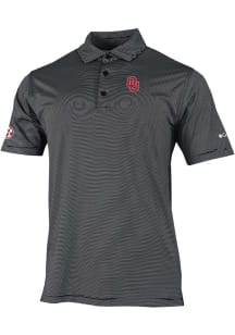 Columbia Oklahoma Sooners Mens Black Double Hit 2 Loc Short Sleeve Polo