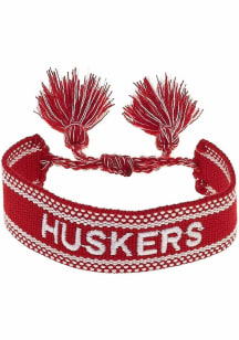 Nebraska Cornhuskers Woven Tassel Womens Bracelet