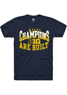 Rally Big Ten Navy Blue Champs Arch Design Short Sleeve T Shirt
