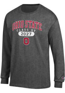 Champion Ohio State Buckeyes Charcoal Class of 2027 Jersey Long Sleeve T Shirt