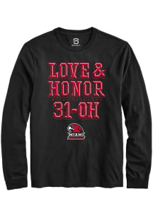 Summit Sportswear Miami RedHawks Black Love & Honor 31-OH Long Sleeve T Shirt