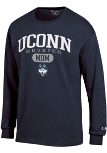 Champion UConn Huskies Navy Blue Pill Box Mom Jersey Long Sleeve T Shirt
