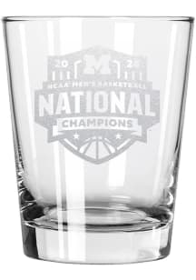Michigan Wolverines MBB National Champs 2026 15oz Etched Rock Glass - White