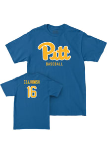 Noah Czajkowski Pitt Panthers Blue NIL Script Short Sleeve Player T Shirt
