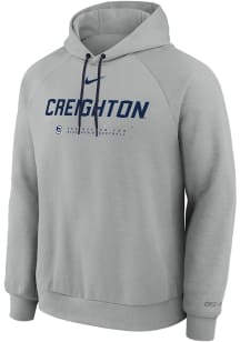 Nike Creighton Bluejays Mens Grey Heather Practice Fleece Long Sleeve Hoodie