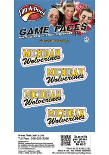 Michigan Wolverines 4pk Waterless Tattoo