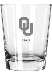 Oklahoma Sooners Dad 15oz Rock Glass - White