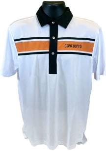 Oklahoma State Cowboys Mens White Wordmark Short Sleeve Polo