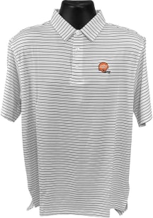 Oklahoma State Cowboys Mens White Helmet Stripe Short Sleeve Polo