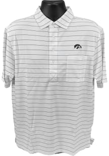 Iowa Hawkeyes Mens White Primary Logo Short Sleeve Polo