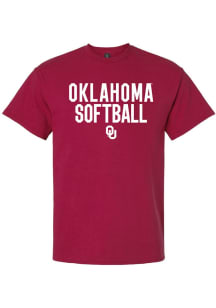 Oklahoma Sooners Crimson Softball Short Sleeve T Shirt