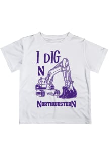 Vive La Fete Northwestern Wildcats Infant Excavator Short Sleeve T-Shirt White