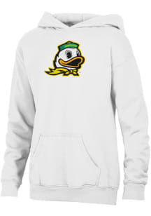 ComfortWash Oregon Ducks Youth White Stacked Garment Dyed Long Sleeve Hoodie