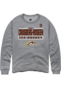 Cole Crusberg-Roseen Western Michigan Broncos Mens Grey NIL Stacked Box Player Crew