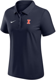 Nike Illinois Fighting Illini Womens Navy Blue Victory Short Sleeve Polo Shirt