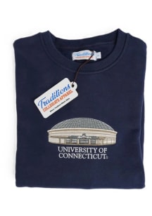 UConn Huskies Mens Navy Blue Gampel Pavilion Long Sleeve Crew Sweatshirt