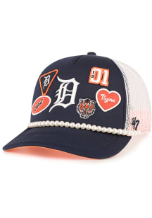 47 Detroit Tigers Navy Blue W With Love Trucker Womens Adjustable Hat