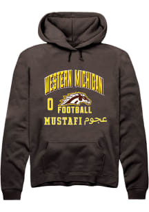 Mustafi Al-Gawari Western Michigan Broncos Mens Brown Football NIL Arch Logo Player Hood