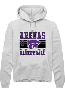 Izela Arenas K-State Wildcats Mens White NIL Striped Player Hood