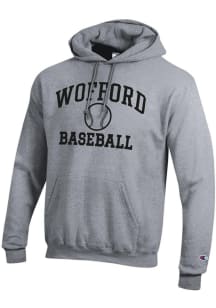 Champion Wofford Terriers Mens Grey Powerblend Long Sleeve Hoodie