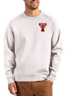 Cutter and Buck Texas Tech Red Raiders Mens Ash Roam Long Sleeve Crew Sweatshirt