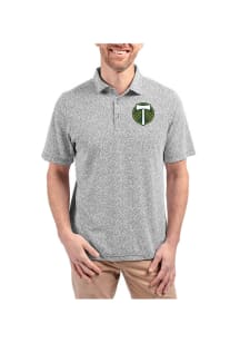 Cutter and Buck Portland Timbers Mens Black Virtue Eco Pique Botanical Short Sleeve Polo