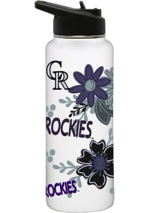 Colorado Rockies Let's Go Team  34oz Quencher Stainless Steel Bottle - White