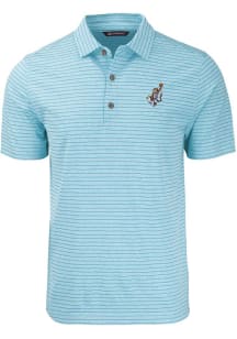 Cutter and Buck Auburn Tigers Mens Light Blue Heather Stripe Short Sleeve Polo
