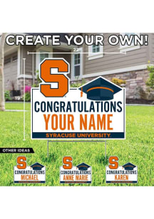 Syracuse Orange Personalized Congratulations Grad Yard Sign - White