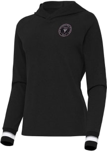 Antigua Inter Miami CF Womens Black Trek Hooded Sweatshirt