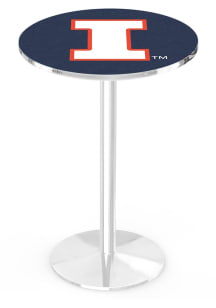 Illinois Fighting Illini Chrome Round Base Pub Table