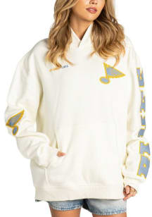 St Louis Blues Womens White Denim Hooded Sweatshirt
