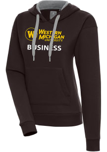 Antigua Western Michigan Broncos Womens Brown Western Michigan Business Victory Hooded Sweatshirt