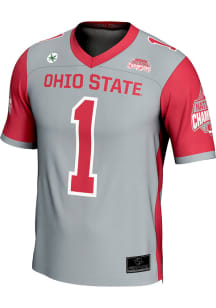 ProSphere Ohio State Buckeyes Youth Ash 2024 National Champions Football Jersey